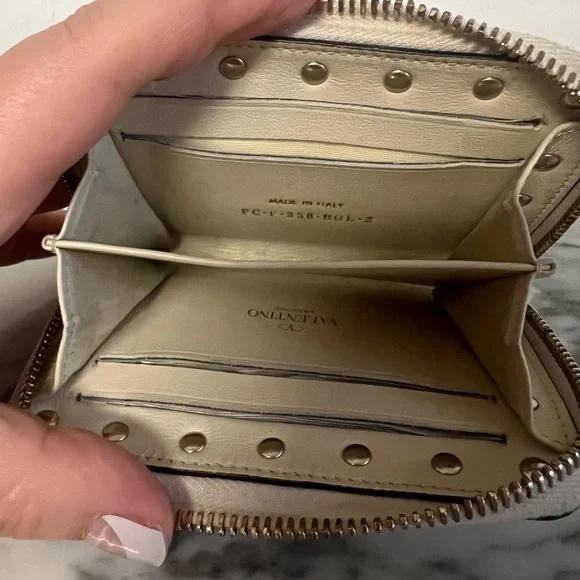Valentino Garavani rock stud zip around wallet